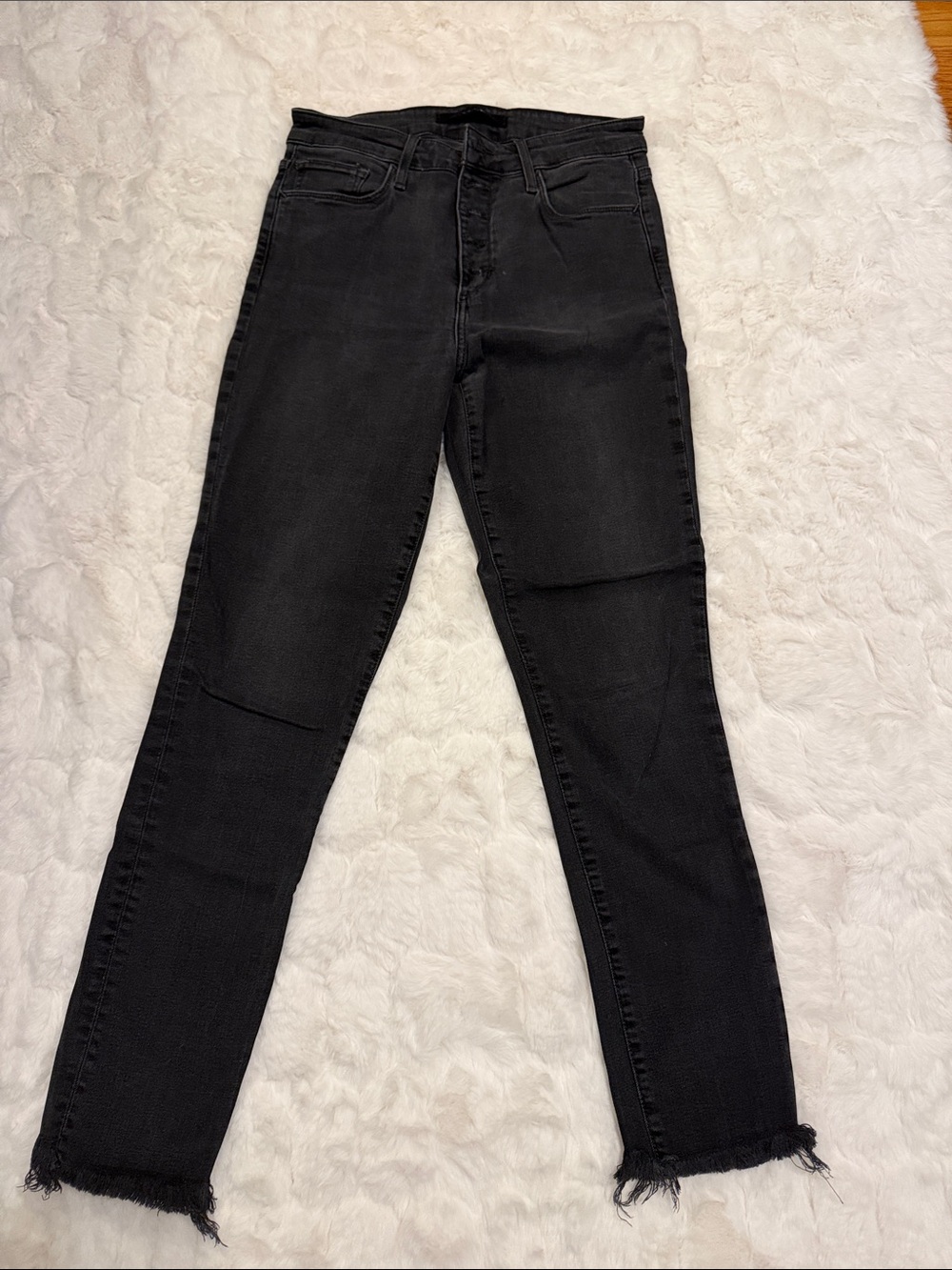 Joe's Jeans High-Rise Black Raw-Hem Skinny Jeans